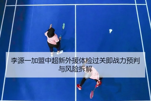 李源一加盟中超新外援体检过关即战力预判与风险拆解